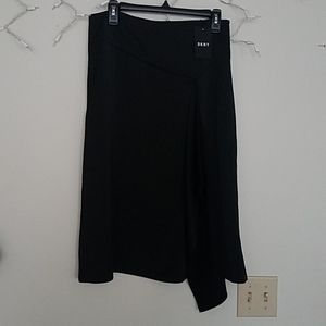 Black satin Asymmetrical DKNY skirt NWT